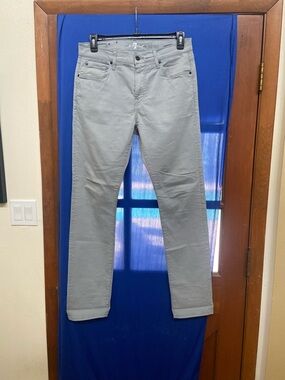 7 For All Mankind Slim Jeans in Light Gray